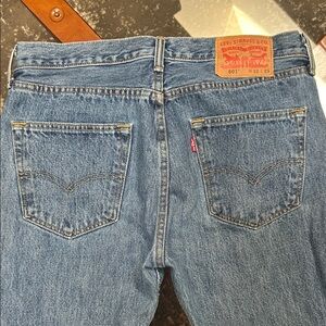 Levi's Classic 501 Blue Jeans with Back Pockets and Flaws